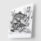 Black bass vierkante klok (Hoek)