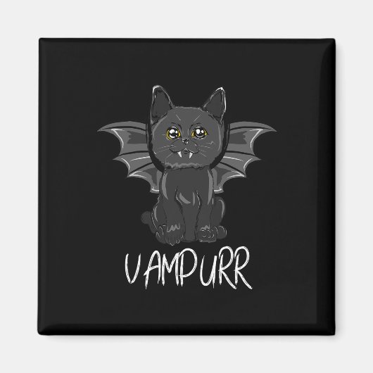 Black Bat Cat Halloween Vampire Vampurr Costuum Magneet (Voorkant)