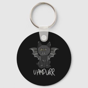 Black Bat Cat Halloween Vampire Vampurr Costuum Sleutelhanger