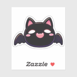 Black Bat Cat - Kawaii Flying Kitten Sticker
