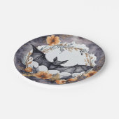 Black Bat en Wreath Party Borden Papieren Bordje (Gekanteld)