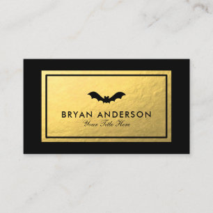 Black Bat - Faux Gold Foil Visitekaartje