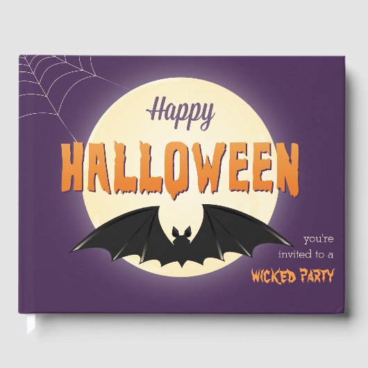 Black Bat Happy Halloween Gastenboek (Voorkant)