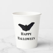 Black bat happy Halloween naam tekst heksen toevoe Papieren Bekers (Achterkant)