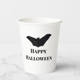Black bat happy Halloween naam tekst heksen toevoe Papieren Bekers