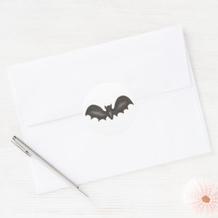 Black Bat Happy Halloween Trick-or-Treat Spooky Ronde Sticker