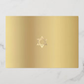 Black Bat Mitswa Tree of Life Script Echt Goud Folie Uitnodiging (Achterkant)