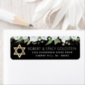 Black Bat Mitzvah Chic Gold Floral Retouradres Etiket (Insitu)
