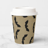 Black Bat Rustic Kraft Halloween Party Papieren Bekers (Achterkant)