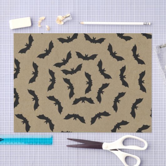 Black Bat Rustic Kraft Halloween Party Tissuepapier (Craft)