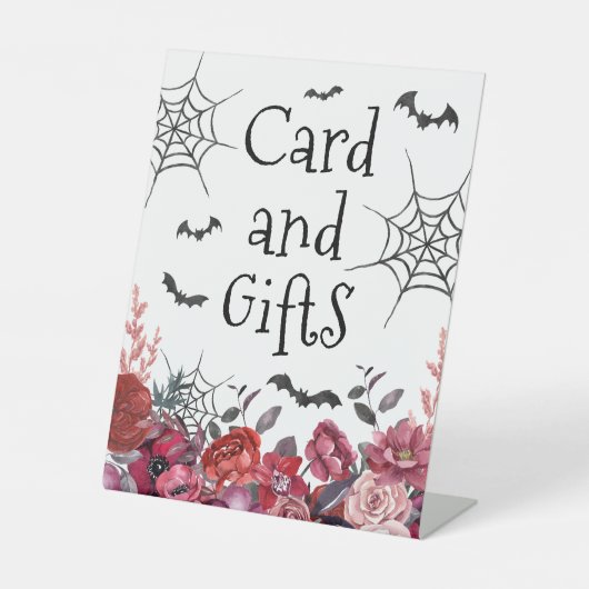 Black Bats Halloween Kaart cadeaus Reclamebord Met Voetstuk (Voorkant)