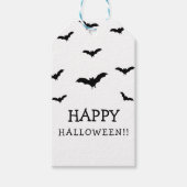Black Bats & White Cute Halloween Party Chic Cadeaulabel (Voorkant)