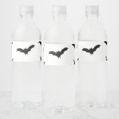 Black Bats & White Cute Halloween Party Chic Waterfles Etiket (Flessen)
