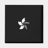Black Bauhinia Wilted Petals Flag Hong Kong Magneet (Voorkant)
