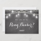 Black be My Ring Bearer Rustic Mason Jar Kaart (Voorkant)