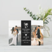 Black Beach bestemming bruiloft Bedankkaart (Staand voorkant)