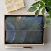 Black Bear at the stream under moonlight Tissuepapier (Geschenk)