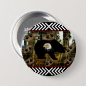 Black Bear Bald Eagle Bear Paw Prints Wildernis Ronde Button 7,6 Cm (Voorkant /achterkant)