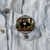 Black Bear Bald Eagle Bear Paw Prints Wildernis Ronde Button 7,6 Cm (In situ)