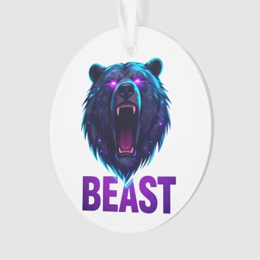 Black Bear 'BEAST' - Bold Aesthetic Ornament (voorkant)