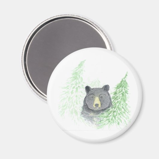 Black Bear Christmas Magneet (Voorkant / Achterkant)