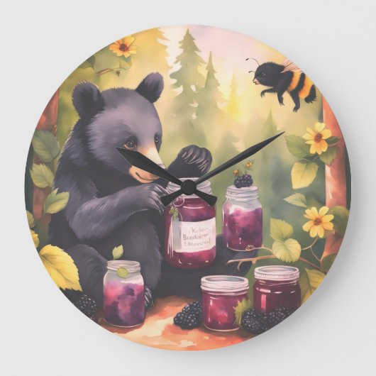 Black Bear gathering blackberry jam Grote Klok (Voorkant)