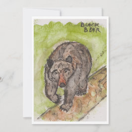 Black Bear Greeting Card Feestdagenkaart