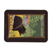 Black Bear in Forest - Mount Hood, Oregon Magneet (Horizontaal)