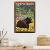 Black Bear in Forest - Mount Hood, Oregon Poster (Keuken)