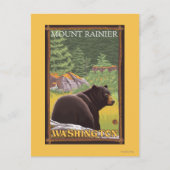 Black Bear in Forest - Mount Rainier, Washington Briefkaart (Voorkant)