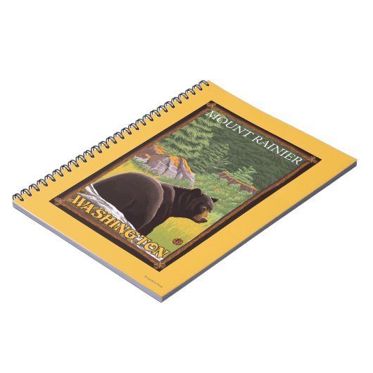 Black Bear in Forest - Mount Rainier, Washington Notitieboek (Linkerzijde)