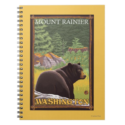 Black Bear in Forest - Mount Rainier, Washington Notitieboek (Voorkant)