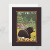 Black Bear in Forest - Petersburg, Alaska Briefkaart (Voorkant / Achterkant)