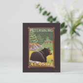 Black Bear in Forest - Petersburg, Alaska Briefkaart (Staand voorkant)