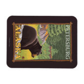 Black Bear in Forest - Petersburg, Alaska Magneet (Horizontaal)
