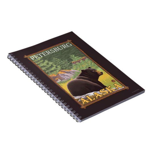 Black Bear in Forest - Petersburg, Alaska Notitieboek (Rechterzijde)