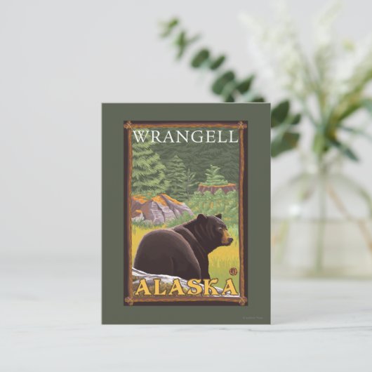 Black Bear in Forest - Wrangell, Alaska Briefkaart (Staand voorkant)