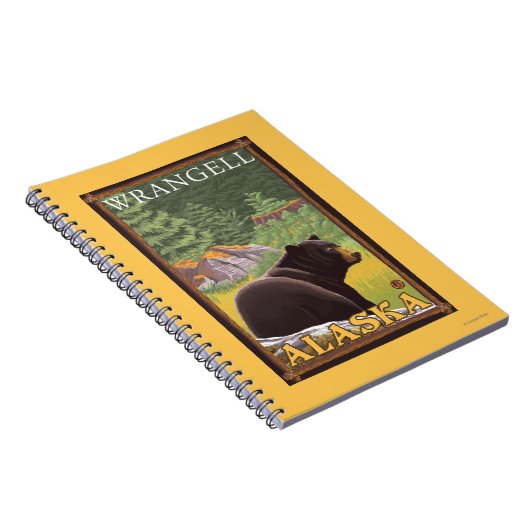 Black Bear in Forest - Wrangell, Alaska Notitieboek (Rechterzijde)