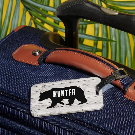 Black Bear Lodge Jager Rustic op Maat  Bagagelabel (Voorkant Insitu 3)