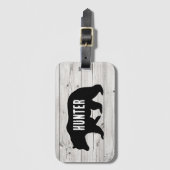 Black Bear Lodge Jager Rustic op Maat  Bagagelabel (Voorkant (verticaal))