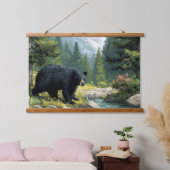Black Bear Nature Hangend Wandkleed (Slaapkamer)