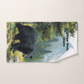 Black Bear Nature Towel Set Personalize It  Bad Handdoek (Handdoek)