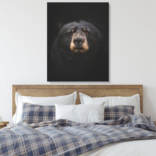 BLACK BEAR Opgespannen Canvas Print (Insitu (Slaapkamer))