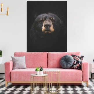 BLACK BEAR Opgespannen Canvas Print