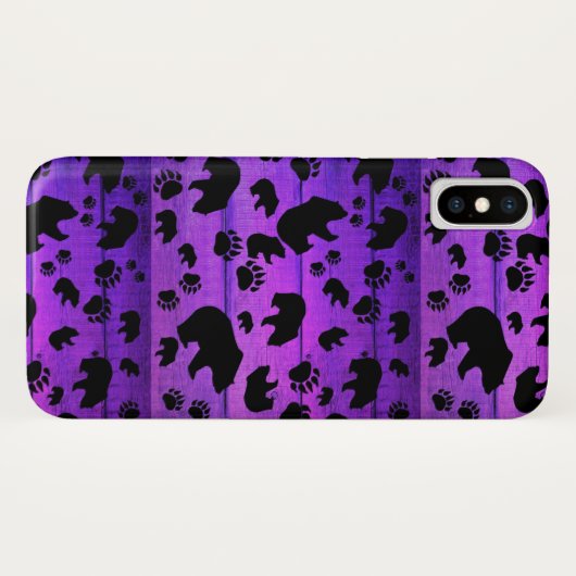 Black Bear Paws Case-Mate iPhone Case (Achterkant (horizontaal))
