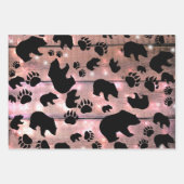 Black Bear Paws Inpakpapier Vel (Voorkant)