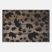 Black Bear Paws Inpakpapier Vel (Voorkant 3)