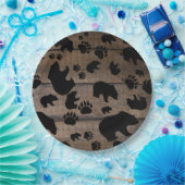 Black Bear Paws Papieren Bordje (Feest)