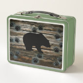 Black Bear Paws Rustic Wood (Voorkant)