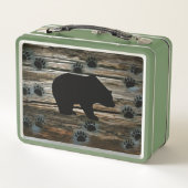 Black Bear Paws Rustic Wood (Achterkant)